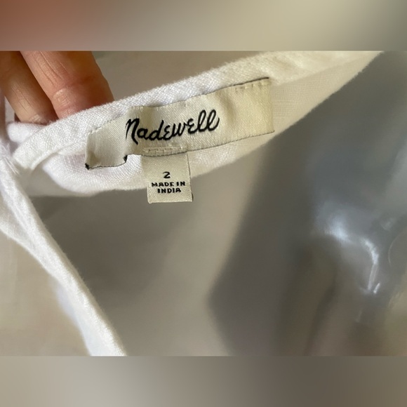 Madewell Sleeveless 100% Linen wrap top, white, size 2 women’s - Picture 5 of 7